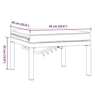 vidaXL Tabouret de jardin avec coussin noir aluminium