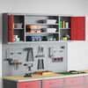 vidaXL Set de Cabinet d'Outils et Pegboard avec &eacute;tag&egrave;re 6 pcs Rouge