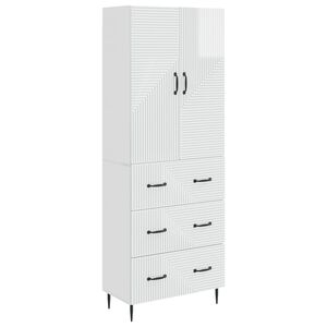 vidaXL Ensemble de Meubles 2 pcs Blanc brillant 66 x 34,5 x 90 cm