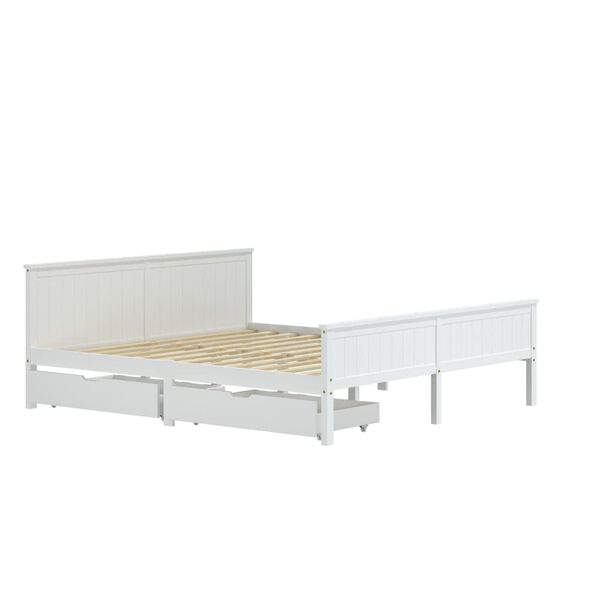 vidaXL Cadre de lit sans matelas blanc bois massif de pin 180x200 cm