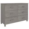 vidaXL Buffet HAMAR Gris clair 113x40x80 cm Bois massif de pin