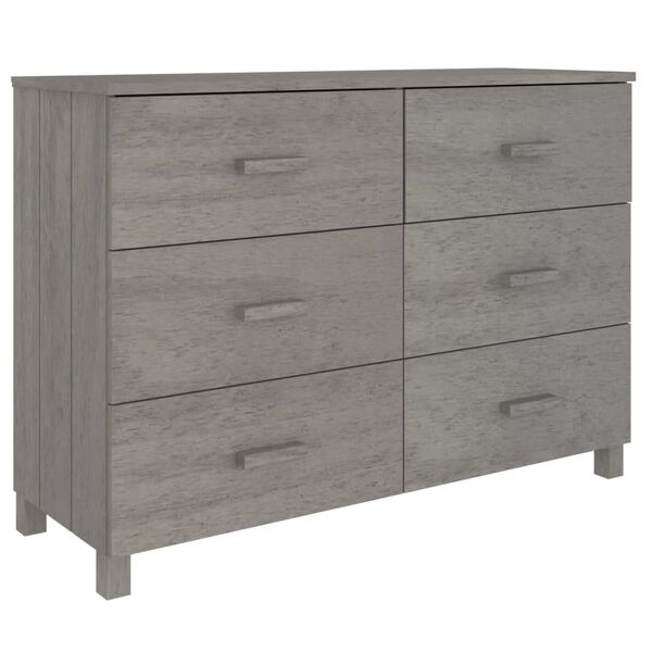 vidaXL Buffet HAMAR Gris clair 113x40x80 cm Bois massif de pin