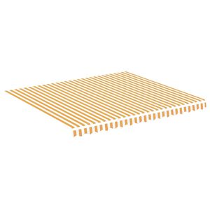 vidaXL Tissu de remplacement pour auvent Jaune et blanc 4x3,5 m