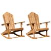 vidaXL Chaise Adirondack &agrave; bascule 2 pcs Marron 100 x 77 x 99 cm