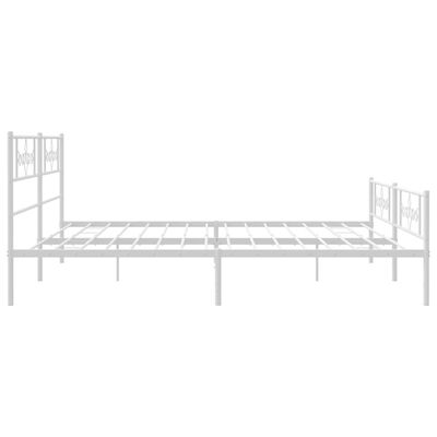 vidaXL Cadre de lit métal sans matelas et pied de lit blanc 193x203 cm