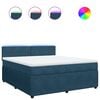 vidaXL Sommier &agrave; lattes de lit et matelas bleu 180x200 cm velours
