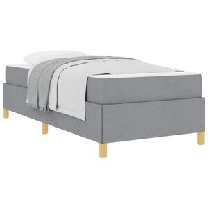 vidaXL Cadre de lit avec matelas Gris clair 90 x 190 cm tissu