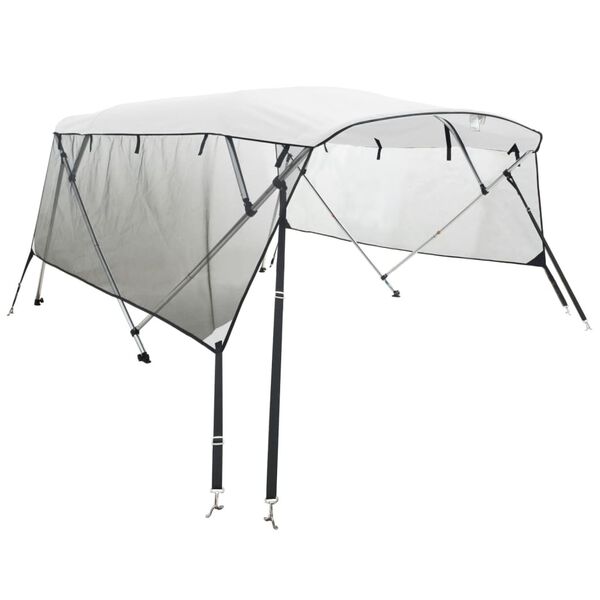 vidaXL Toit bimini &agrave; 4 arceaux parois en maille 243x(200-213)x137 cm