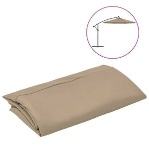 vidaXL Tissu de remplacement pour parasol d&eacute;port&eacute; taupe 300 cm