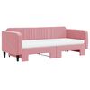 vidaXL Lit de jour avec gigogne et matelas rose 90x200 cm velours
