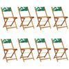 vidaXL Chaises pliantes 8 pi&egrave;ces en tissu vert et bois massif