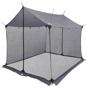 vidaXL Tarp de camping avec murs en maille Gris et orange
