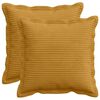 vidaXL Housse de coussin 2 pc HOUTEN Jaune 45 x 45 cm velours c&ocirc;tel&eacute;