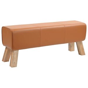 vidaXL banc 110 x 30 x 45 cm Cuir v&eacute;ritable Marron