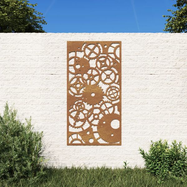 vidaXL Décoration murale jardin 105x55 cm design de roue dentée