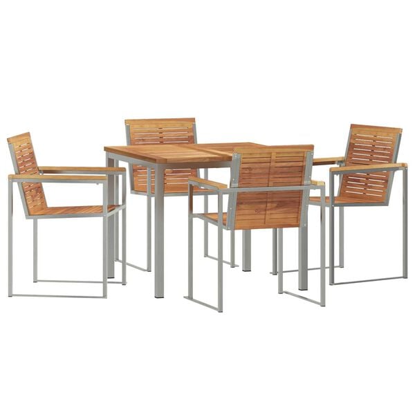 vidaXL Ensemble de salle &agrave; manger pour jardin 5 pcs Marron
