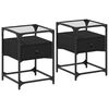 vidaXL Tables de chevet 2 pcs noir 40x40x55 cm bois d&rsquo;ing&eacute;nierie
