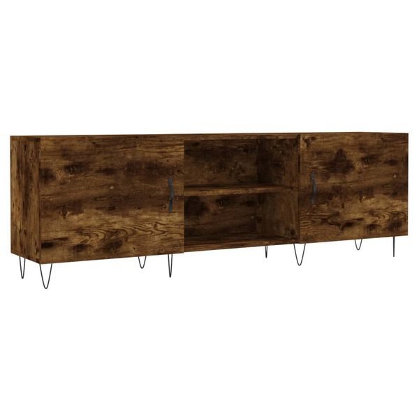 vidaXL Meuble TV chêne fumé 150x30x50 cm bois d'ingénierie