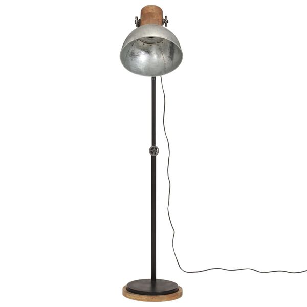 vidaXL Lampadaire 25 W argent vintage 30x30x100-150 cm E27