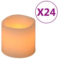 vidaXL Bougies électriques à LED 24 pcs Blanc chaud