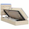 vidaXL Lit de rangement LED avec matelas Cr&egrave;me 90 x 200 cm Tissu