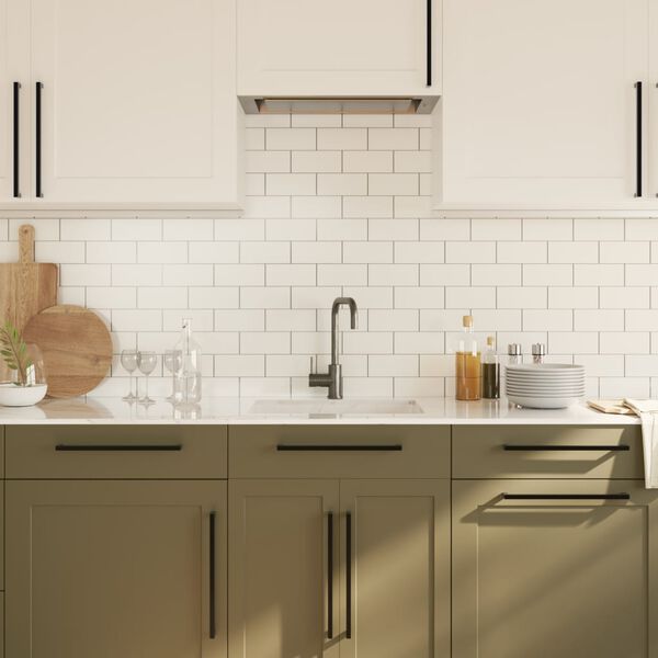 vidaXL Poign&eacute;es d'armoire 20 pcs noir 320 mm acier inoxydable