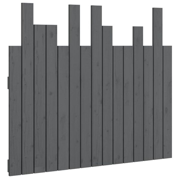 vidaXL T&ecirc;te de lit murale Gris 95,5x3x80 cm Bois massif de pin