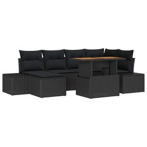 vidaXL Ensemble de canap&eacute; de jardin 7 pc Noir et Marron