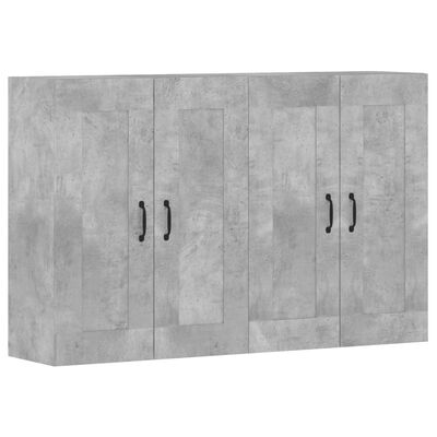 vidaXL Armoires murales 2 pcs gris béton bois d'ingénierie