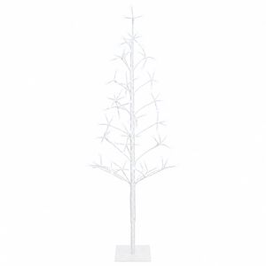 vidaXL Sapin de No&euml;l lumineux LED Blanc 18 x 18 x 120 cm Acier 140 LED