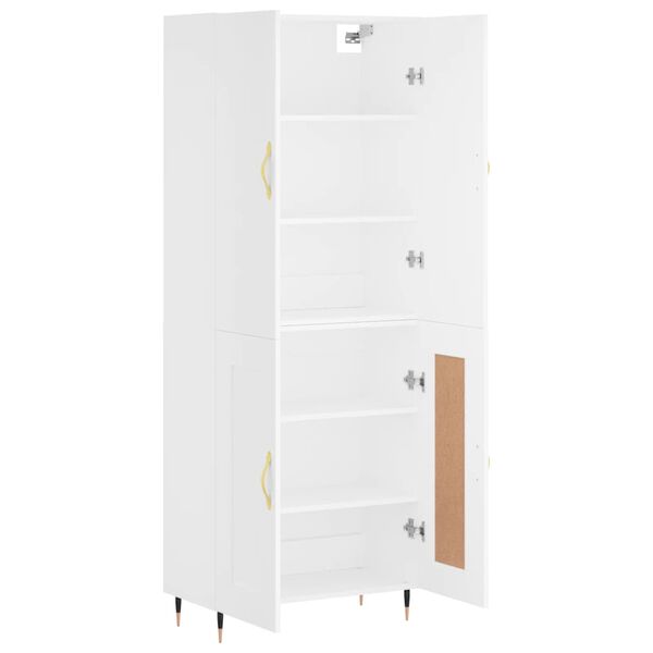 vidaXL Buffet haut Blanc 69,5x34x180 cm Bois d'ing&eacute;nierie