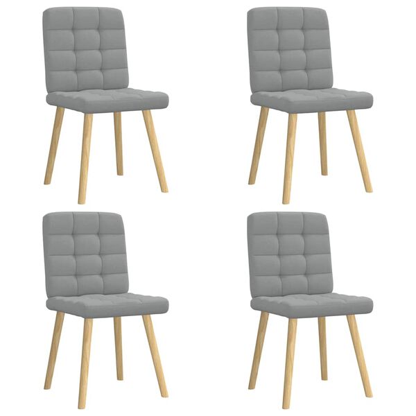vidaXL Chaises &agrave; manger lot de 4 gris clair tissu