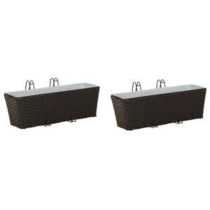 vidaXL Garde-Corps 2 pc Noir 50 x 17 x 17 cm m&eacute;tal