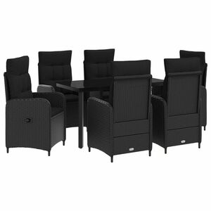 vidaXL Ensemble de Tables Basses avec coussin avec oreiller 7 pcs Noir