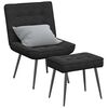 vidaXL Chaise de relaxation avec tabouret Noir Velours