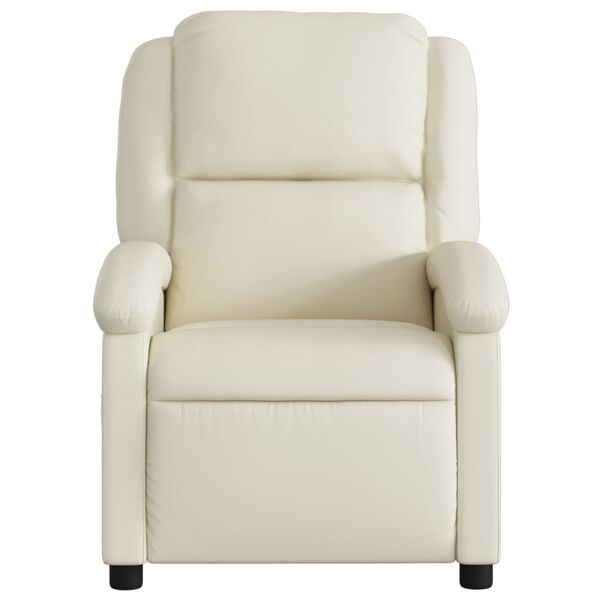 vidaXL Fauteuil inclinable de massage Crème Similicuir