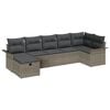vidaXL Ensemble de canap&eacute; de jardin 7 pc Gris polyrotin