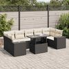 vidaXL Salon de jardin 8 pcs avec coussins noir r&eacute;sine tress&eacute;e