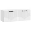 vidaXL Meuble TV mural Montage mural Blanc brillant 78,5 x 31 x 30 cm