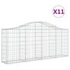vidaXL Paniers &agrave; gabions arqu&eacute;s 11 pcs 200x30x80/100 cm Fer galvanis&eacute;