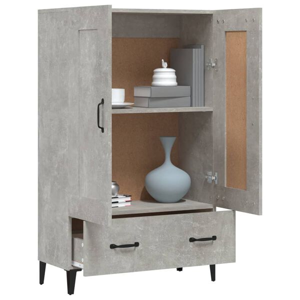 vidaXL Buffet haut Gris béton 70x31x115 cm Bois d'ingénierie