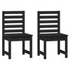 vidaXL Chaises de jardin lot de 2 noir 50x48x91,5 cm bois massif pin