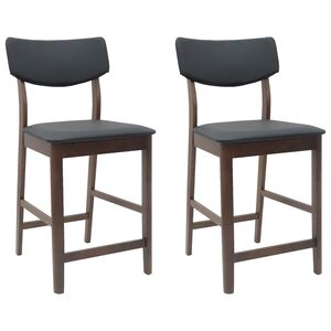 vidaXL Chaises de salle &agrave; manger 2 pc Bois de Caoutchouc Massif