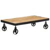 vidaXL Table basse avec roulettes bois de manguier massif 100x55x26 cm