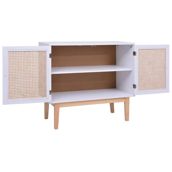 vidaXL Buffet Blanc 88,5x40x80 cm MDF et r&eacute;sine tress&eacute;e