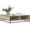 vidaXL Table basse chêne sonoma 100x100x30 cm bois d'ingénierie/métal