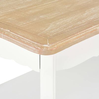 vidaXL Table basse Blanc et marron 87,5x42x44 cm Bois de pin massif