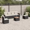 vidaXL Salon de jardin 7 pcs avec coussins noir r&eacute;sine tress&eacute;e