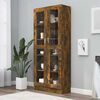 vidaXL Armoire &agrave; vitrine Ch&ecirc;ne fum&eacute; 82,5x30,5x185 cm Bois ing&eacute;nierie