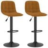 vidaXL Tabourets de bar lot de 2 marron velours